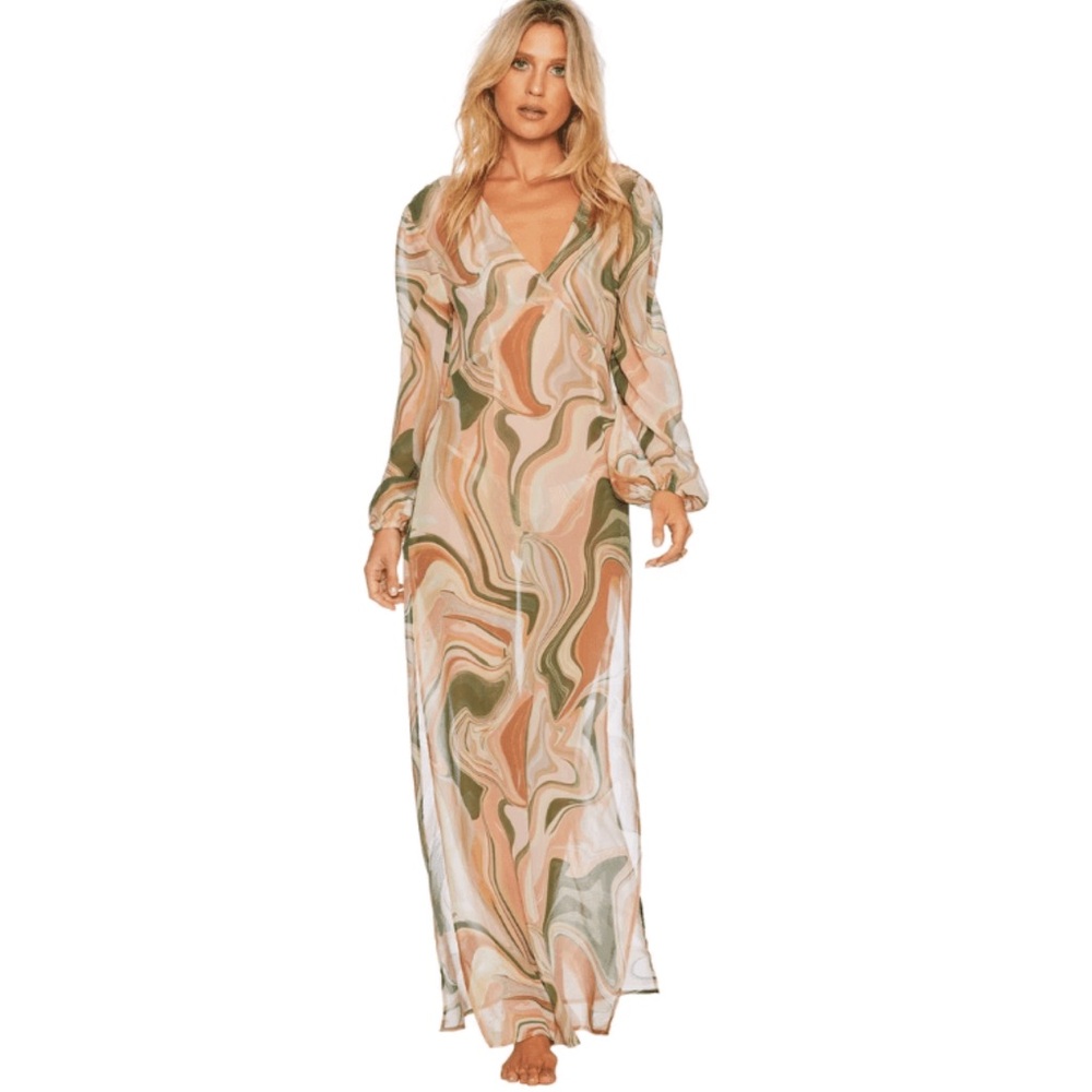New Beach Riot Adele Cover Up in Multicolor Marble Size XS